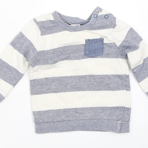 F&F Boys Blue Striped  Pullover Jumper Size 3-6 Months