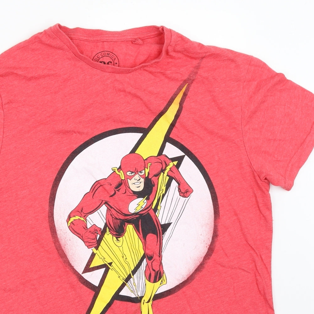 DC Comics Mens Pink    T-Shirt Size S