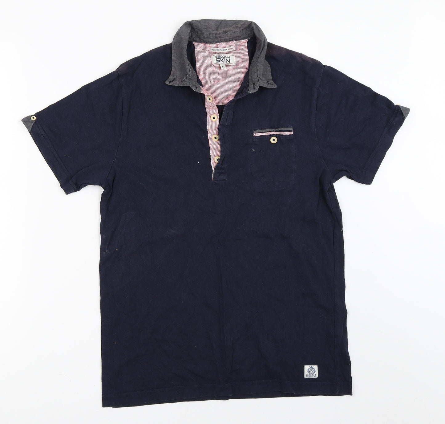 Second Skin Mens Blue    T-Shirt Size S