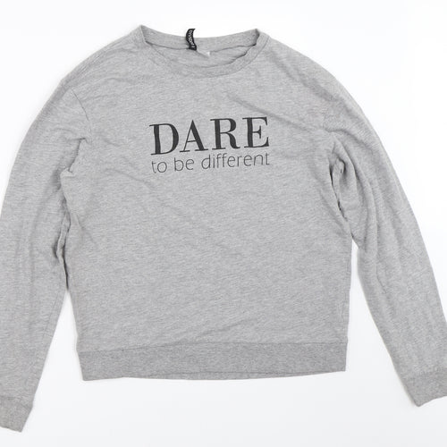 H&M Womens Grey   Pullover Sweatshirt Size M