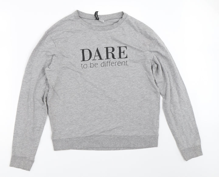 H&M Womens Grey   Pullover Sweatshirt Size M