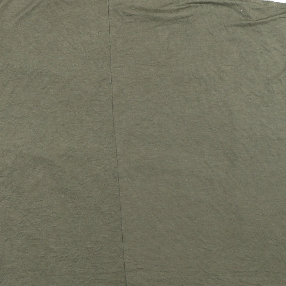 Select Womens Green   Basic T-Shirt Size 10  - cold shoulder