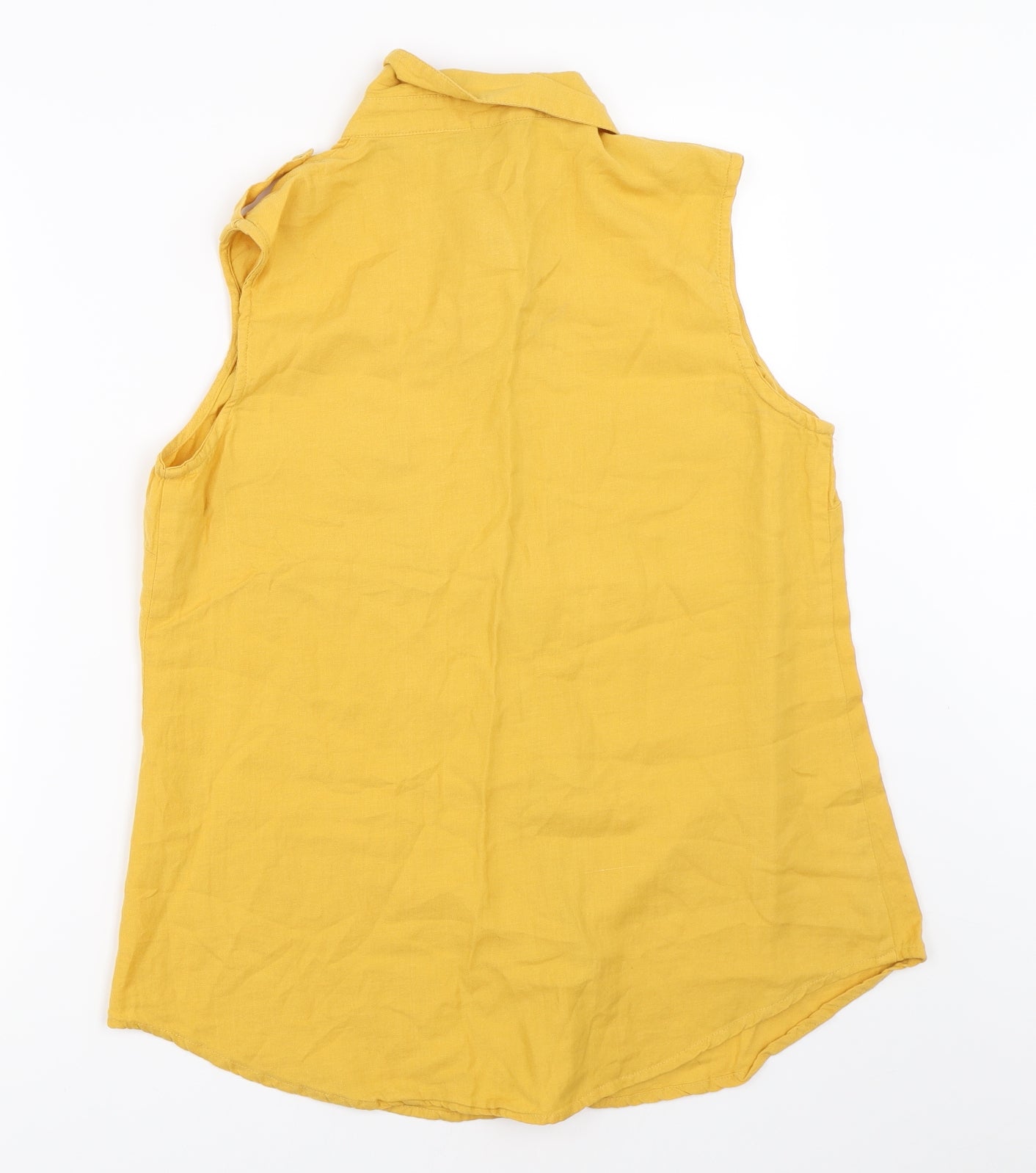 Select Womens Yellow   Basic Button-Up Size 14
