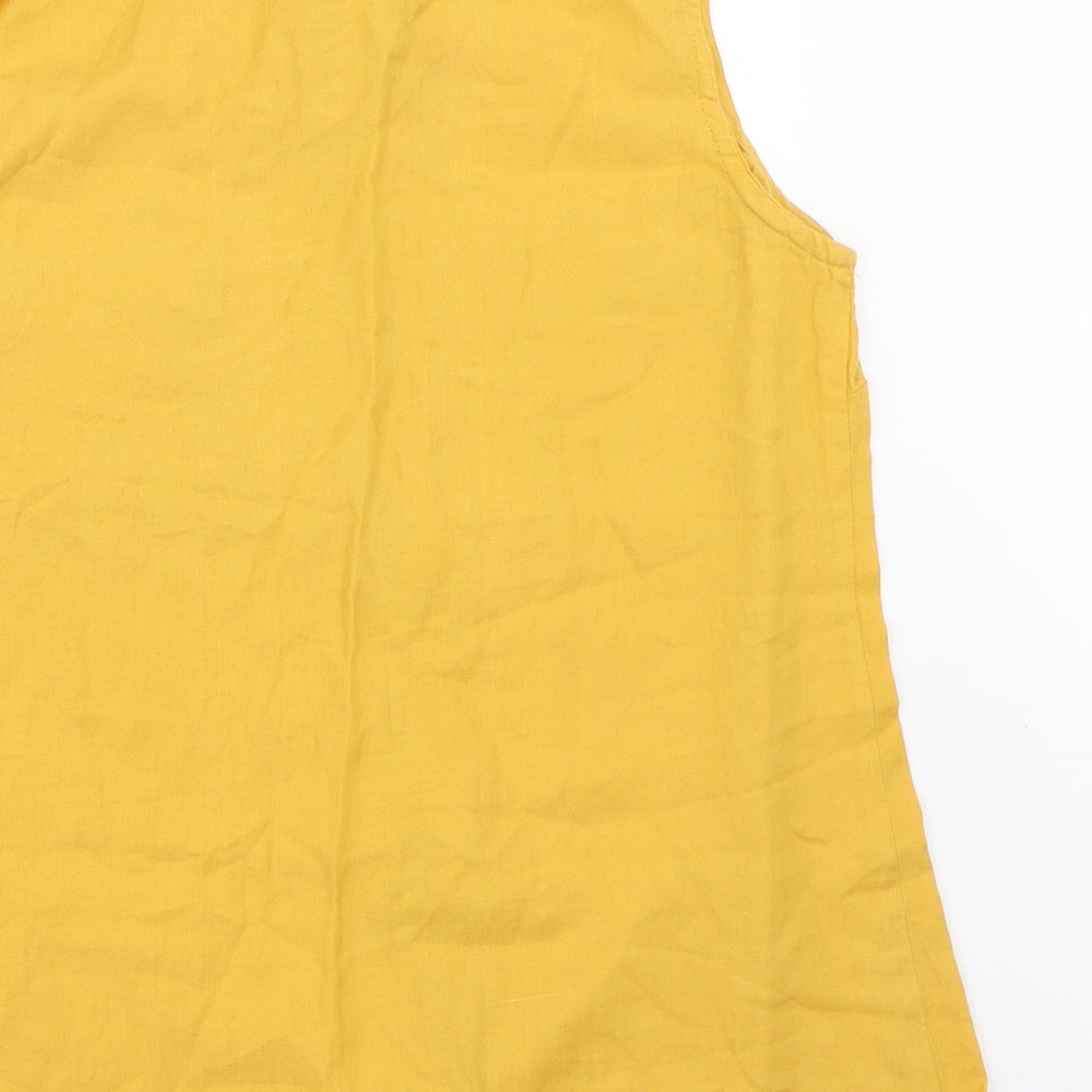 Select Womens Yellow   Basic Button-Up Size 14