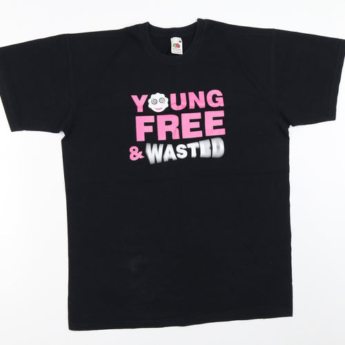 Fruit of the Loom Mens Black    T-Shirt Size M