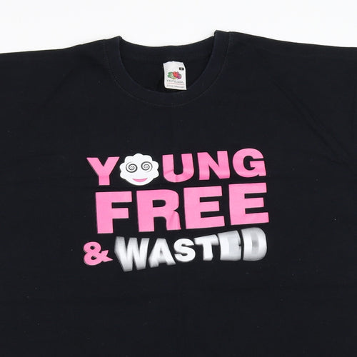 Fruit of the Loom Mens Black    T-Shirt Size M