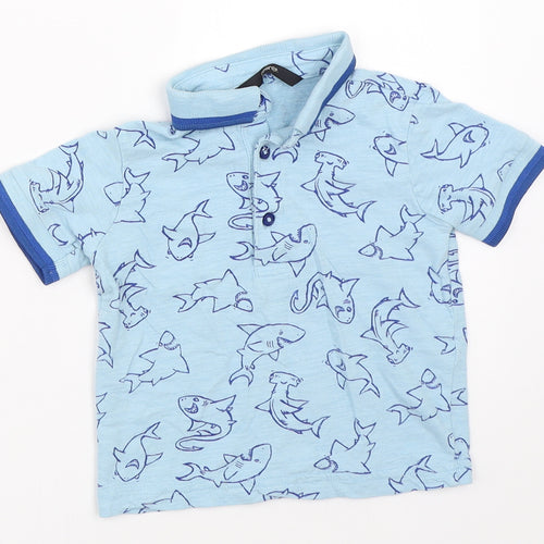 George Boys Blue   Basic Polo Size 18-24 Months  - shark