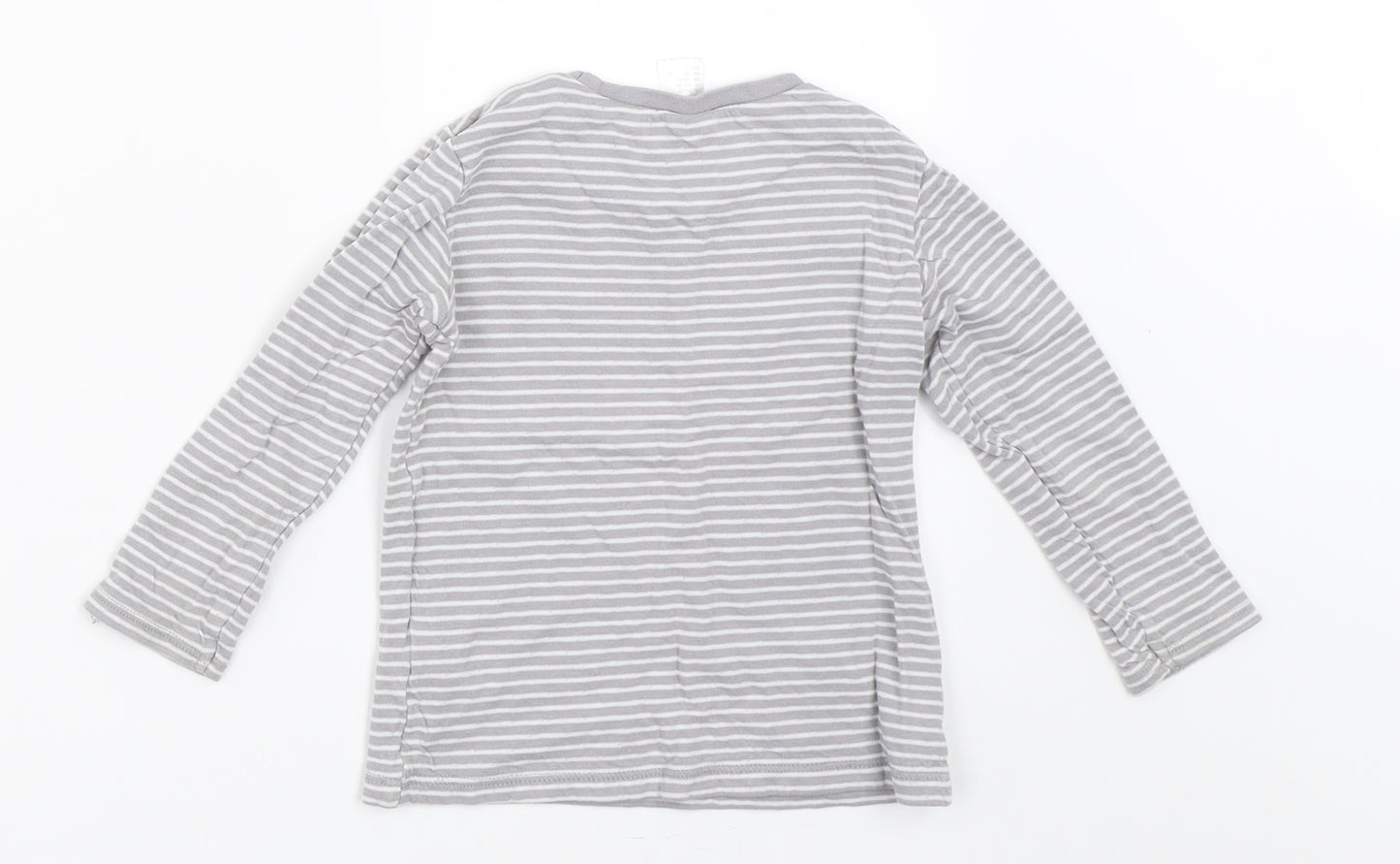 H&M Boys Grey Striped  Basic T-Shirt Size 18-24 Months