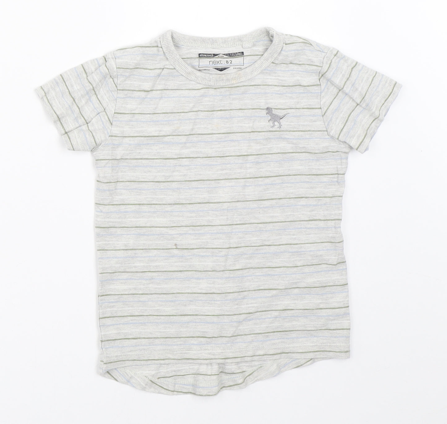 NEXT Boys Grey Striped  Basic T-Shirt Size 2-3 Years