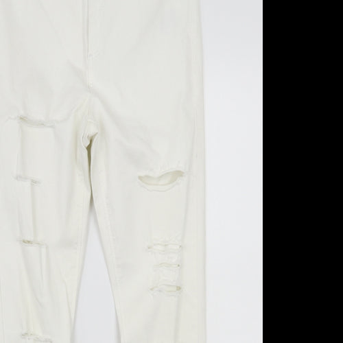 Topshop Womens White   Cropped Jeans Size 34 L24 in