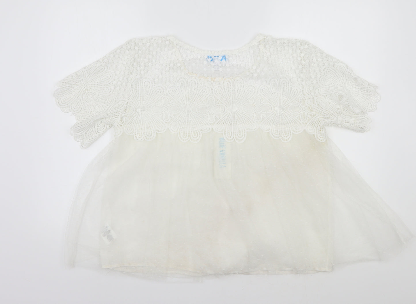 Blue vanilla Womens White   Basic Blouse Size L