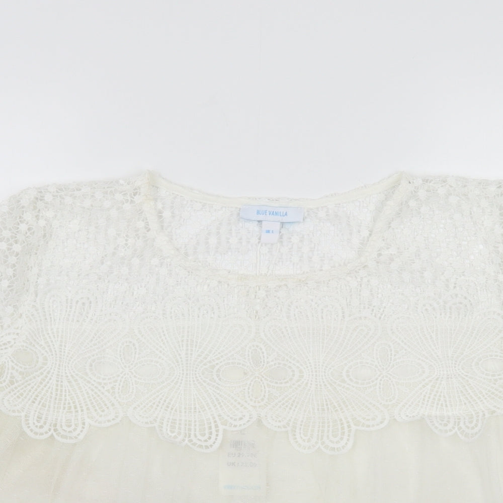 Blue vanilla Womens White   Basic Blouse Size L