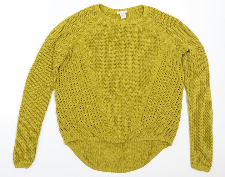 H&M Womens Yellow Pullover Jumper Size M