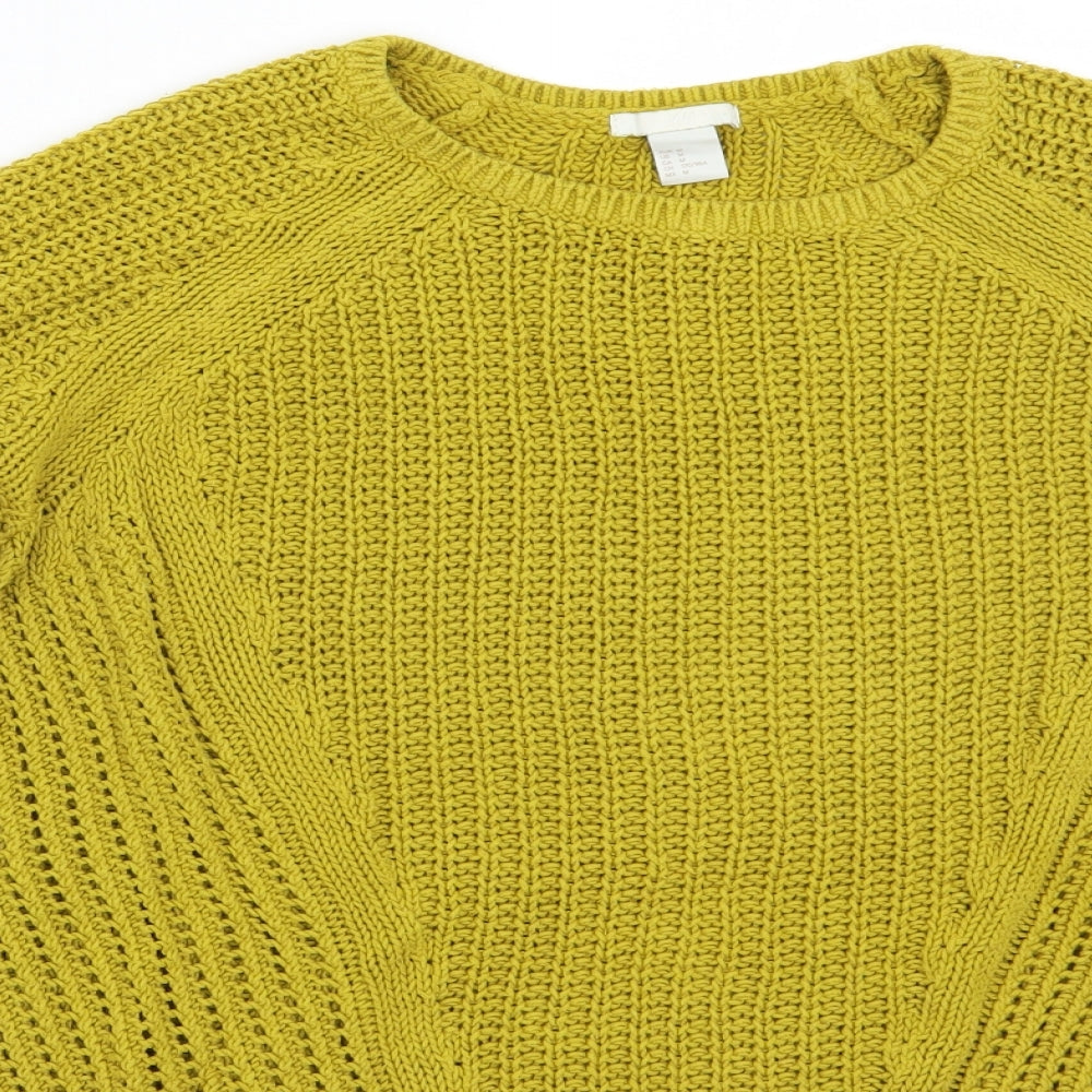 H&M Womens Yellow   Pullover Jumper Size M