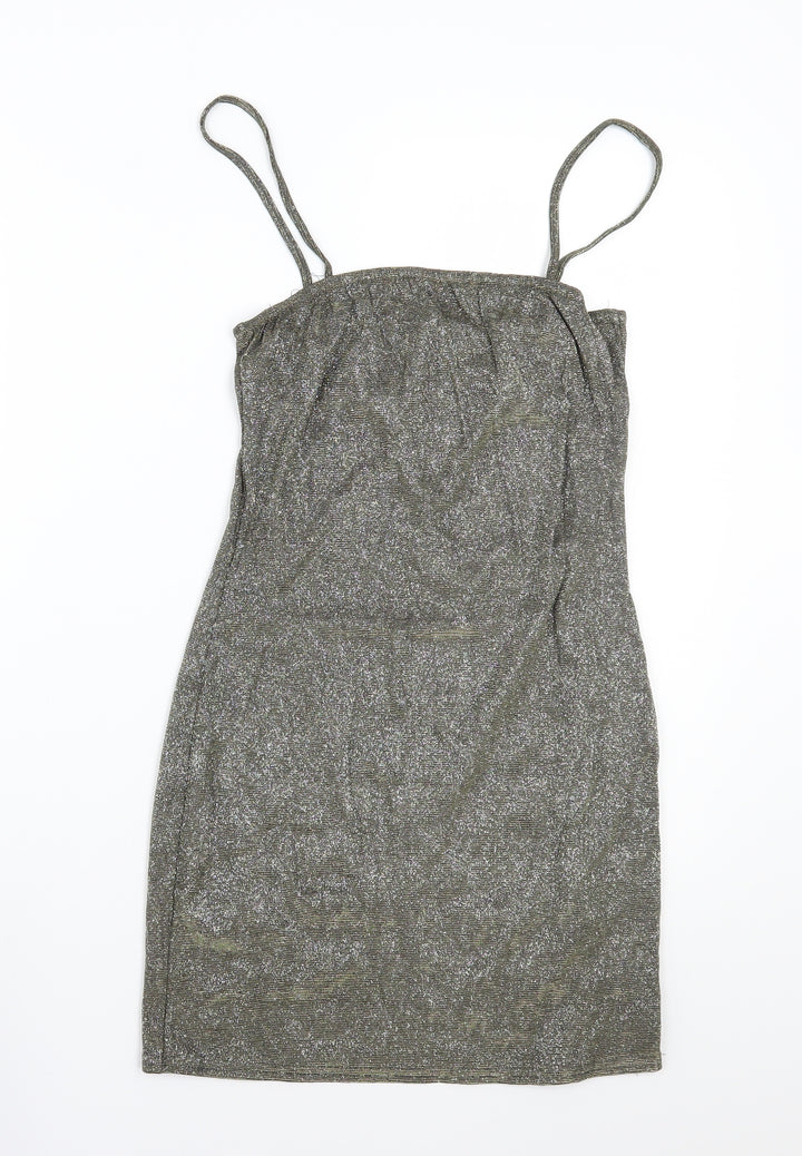 PRETTYLITTLETHING Womens Gold A-Line Size 10