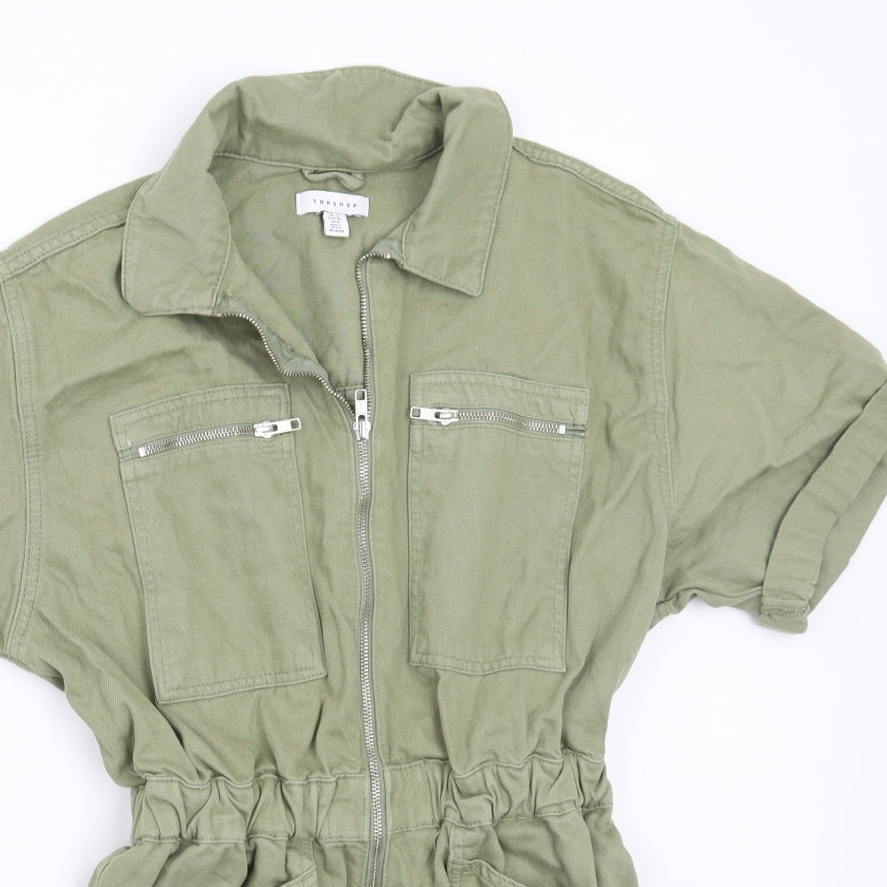 Topshop Womens Green   Playsuit One-Piece Size 12