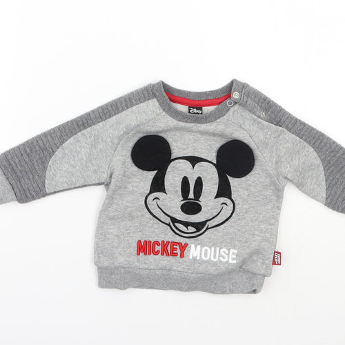Disney Girls Grey   Pullover Jumper Size 6-9 Months