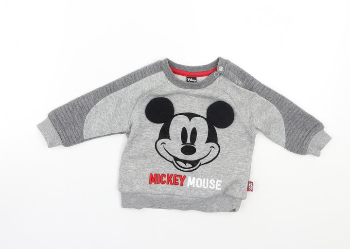 Disney Girls Grey   Pullover Jumper Size 6-9 Months
