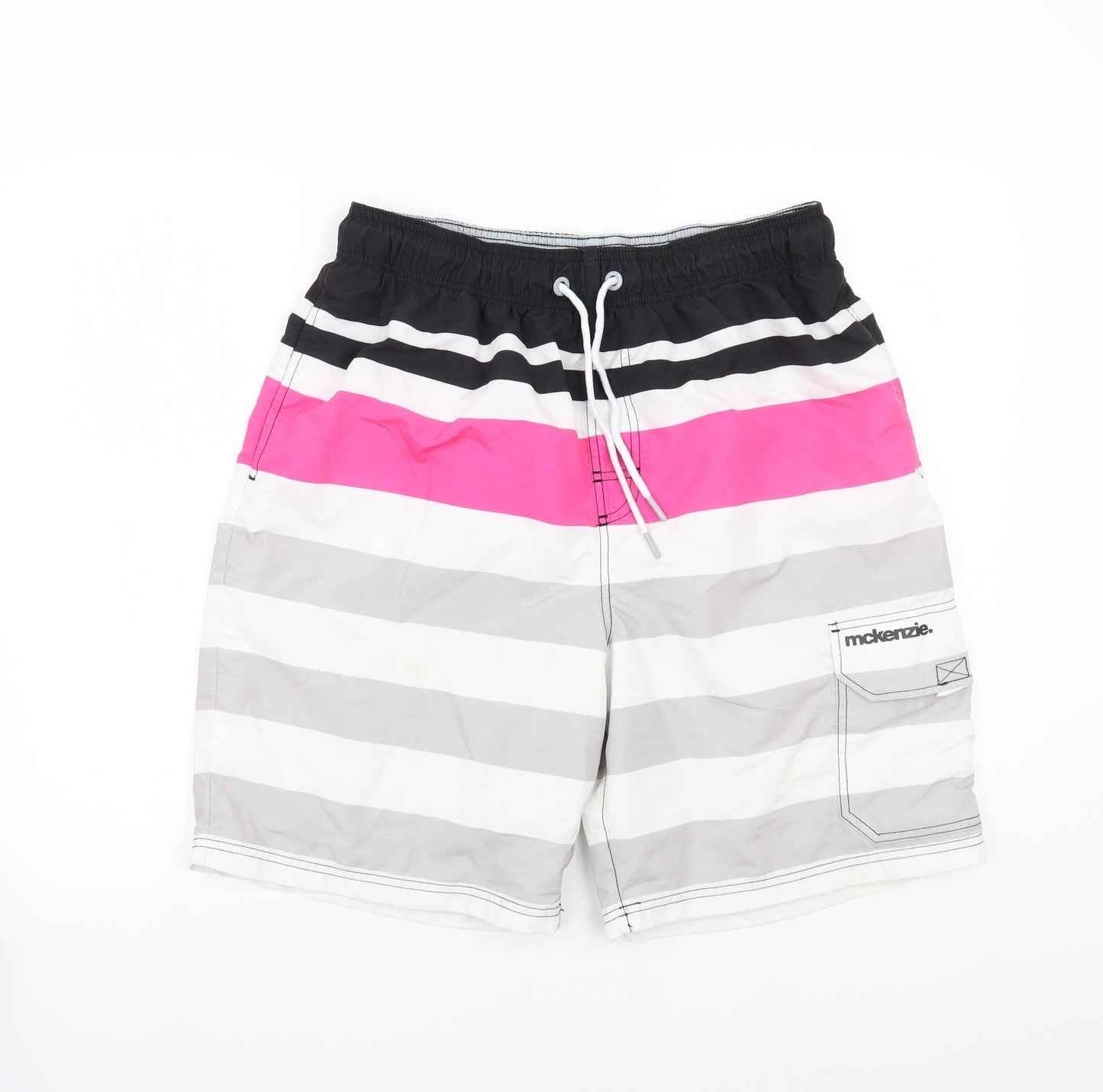 McKenzie Mens Grey Striped  Bermuda Shorts Size XL