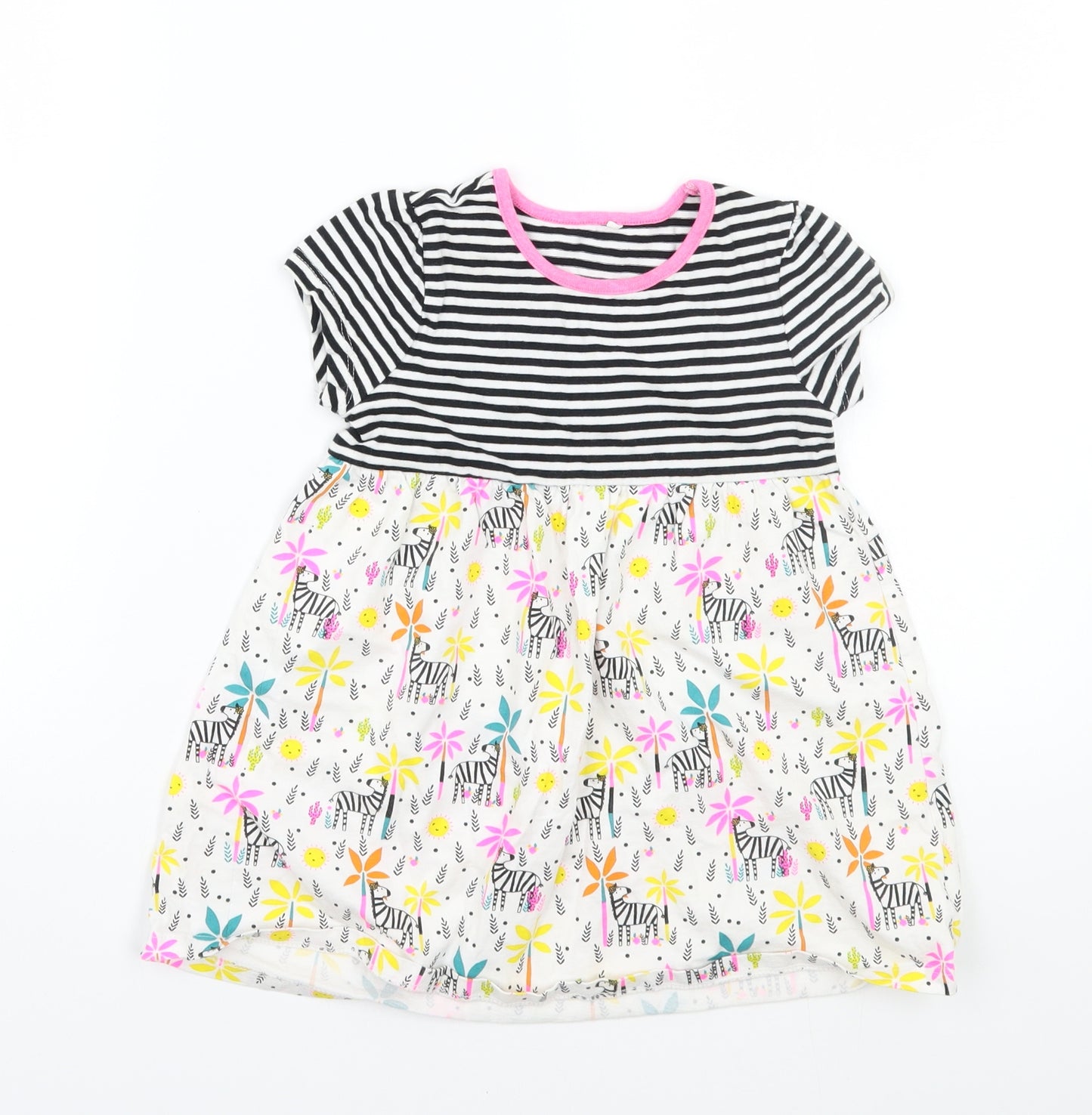 Mini Club Girls White Floral  Basic T-Shirt Size 3-4 Years