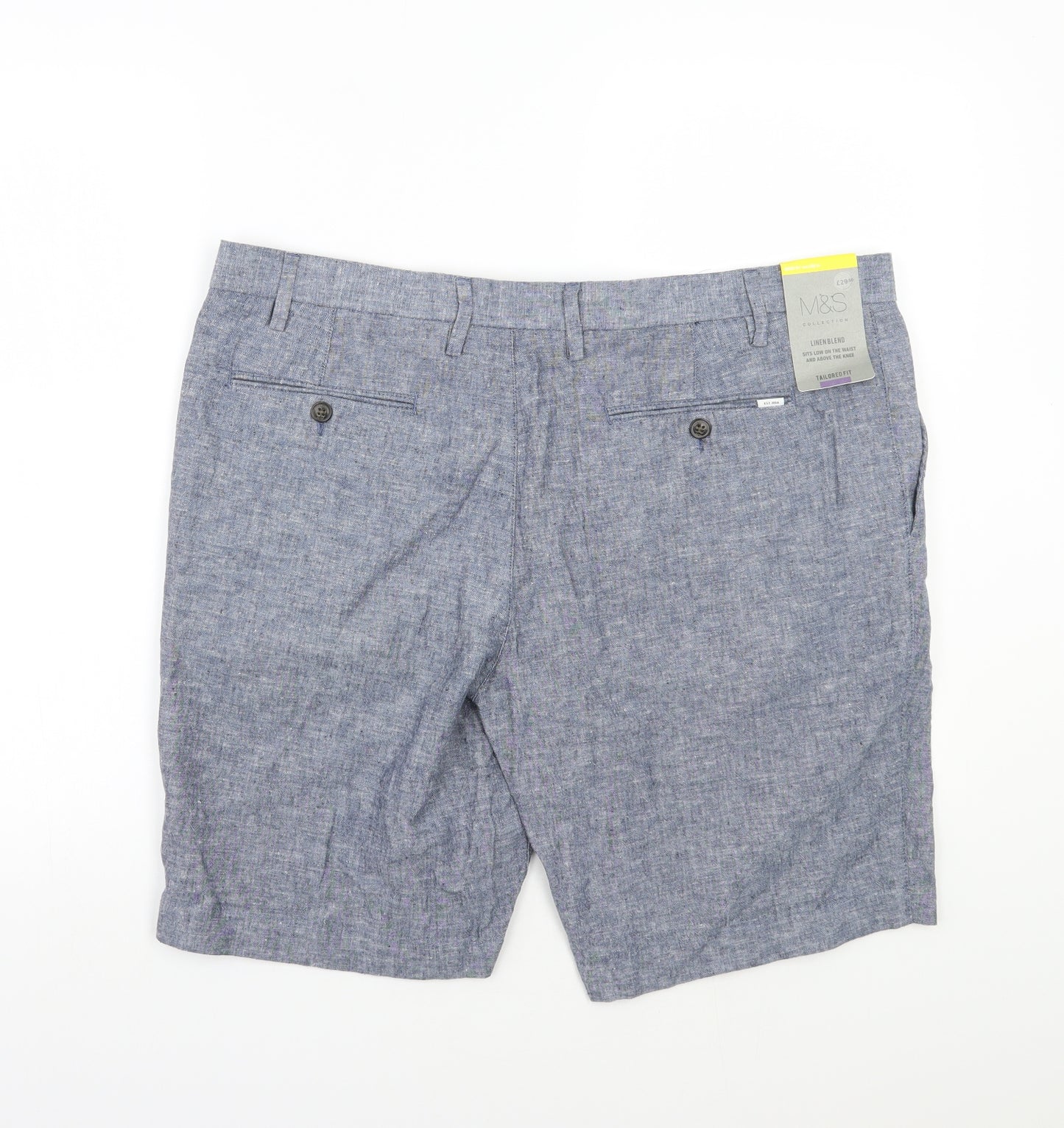 Marks and Spencer Mens Blue   Chino Shorts Size 38