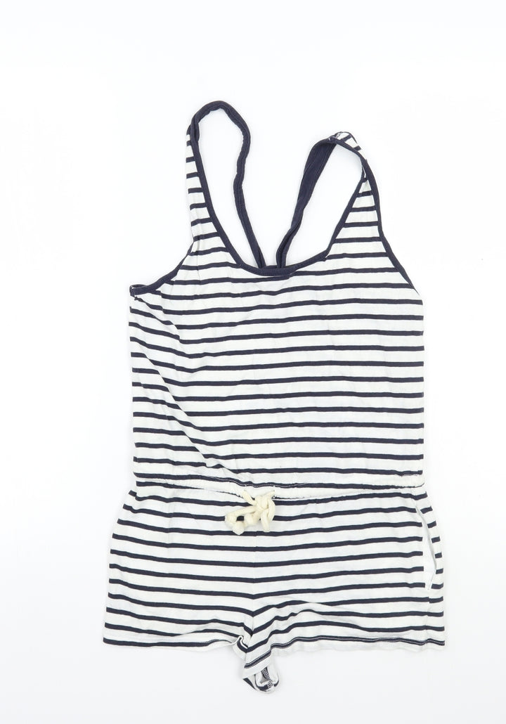 internationale Womens White Striped  Playsuit One-Piece Size 8