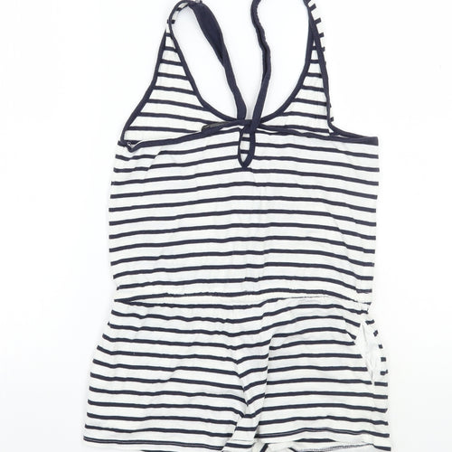 internationale Womens White Striped  Playsuit One-Piece Size 8