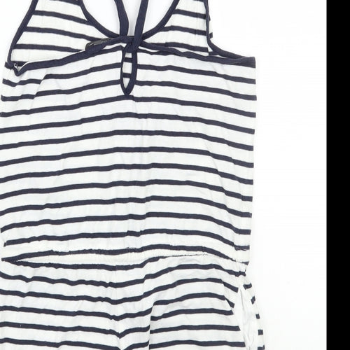 internationale Womens White Striped  Playsuit One-Piece Size 8
