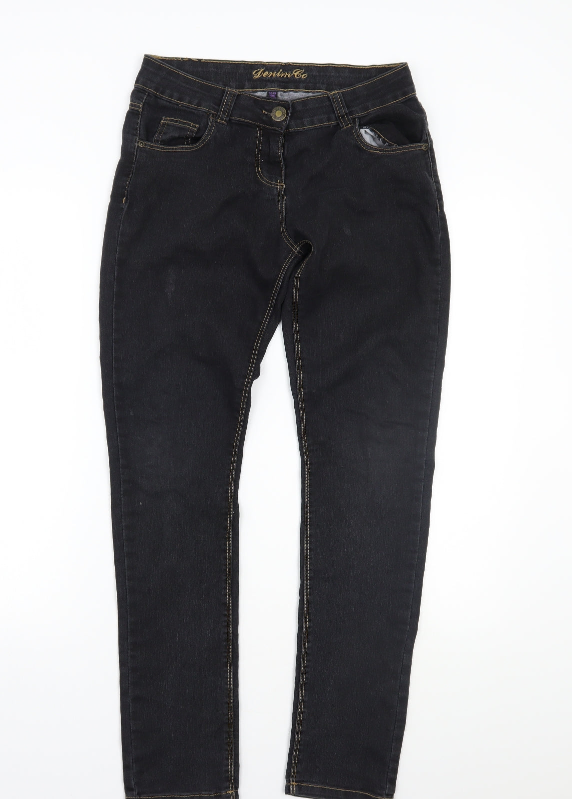 Denim & Co. Girls Black   Straight Jeans Size 12 Years