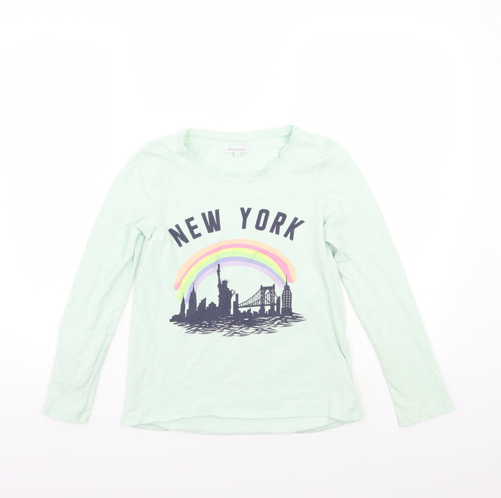 Blue Zoo Girls Green Basic T-Shirt Size 12 Years