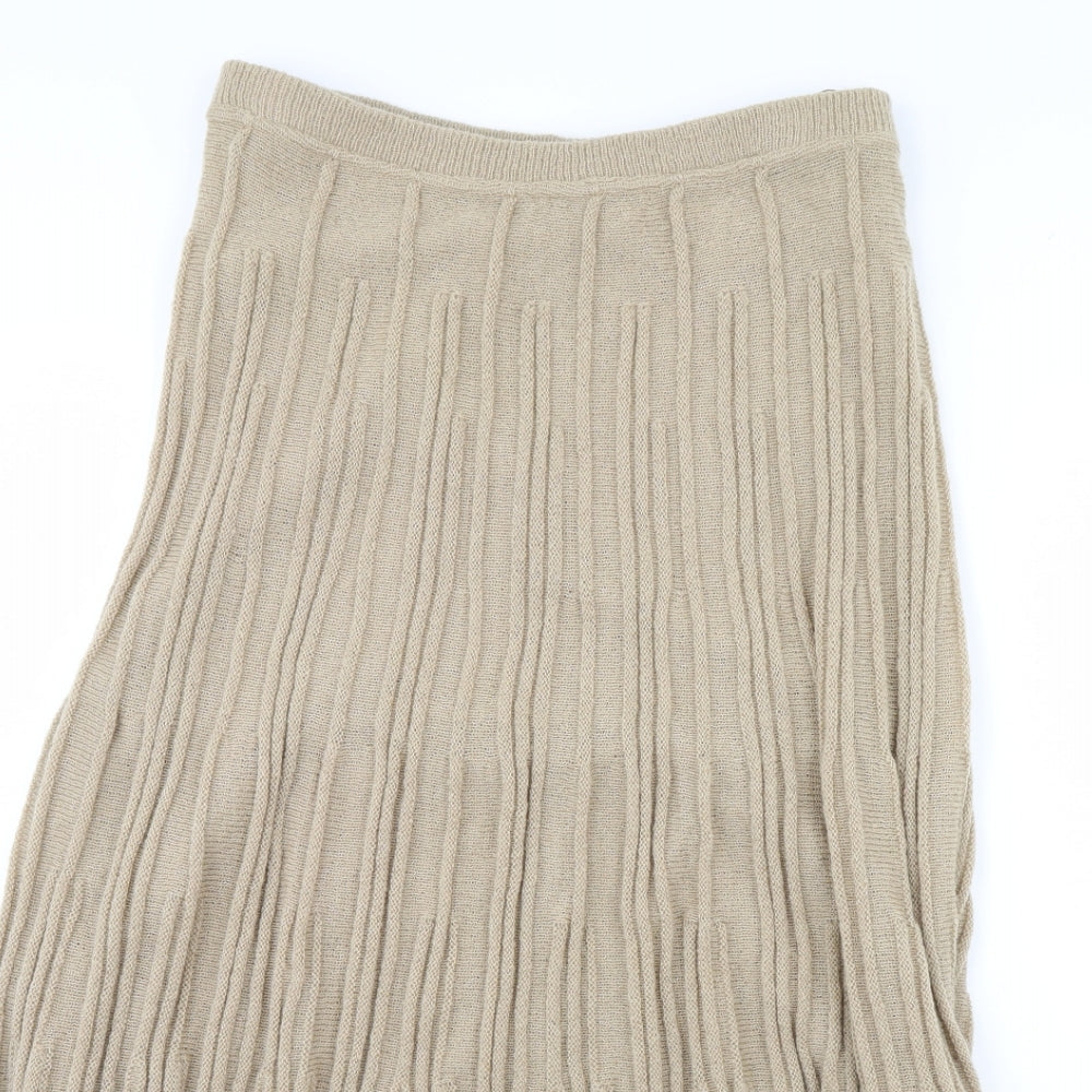 Per Una Womens Beige   Flare Skirt Size 12
