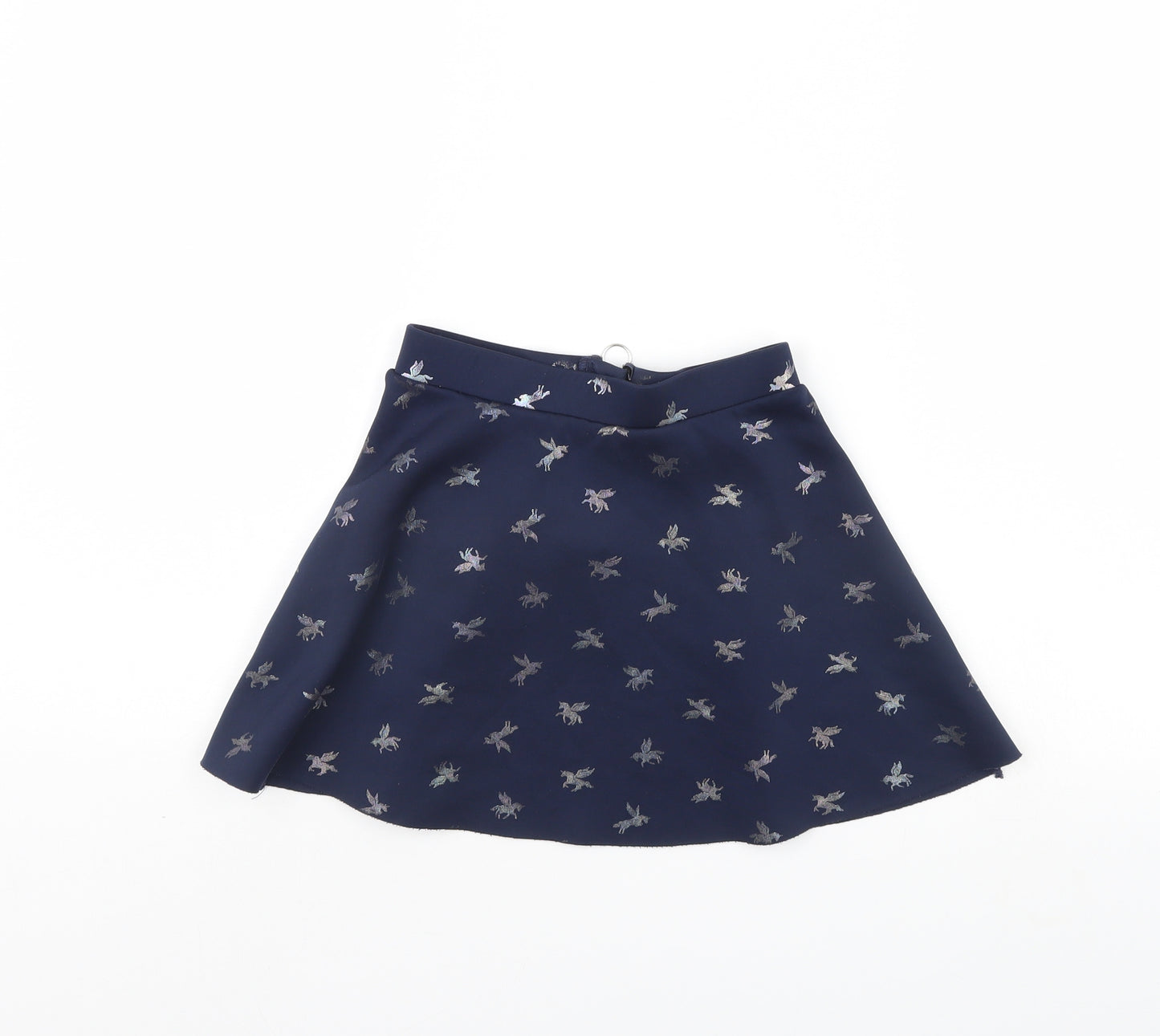 H&M Girls Blue Spotted  Flare Skirt Size 7 Years