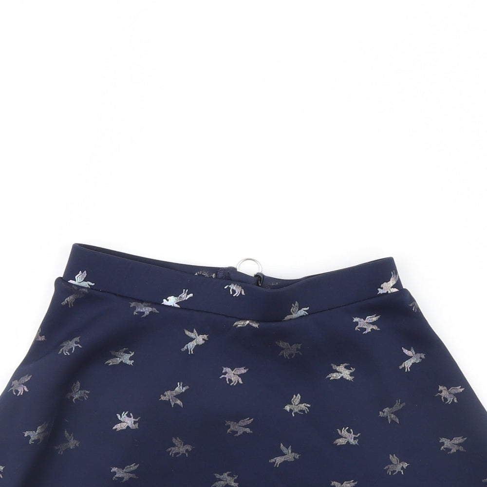 H&M Girls Blue Spotted  Flare Skirt Size 7 Years