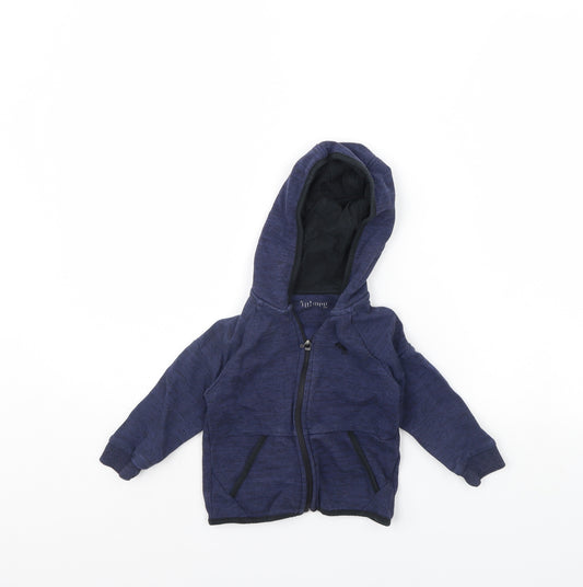 Front view of Nutmeg boys’ blue jacket, size 2, years
