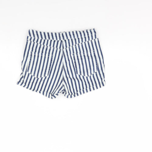 Papaya Womens Blue Striped Denim Cut-Off Shorts Size 8