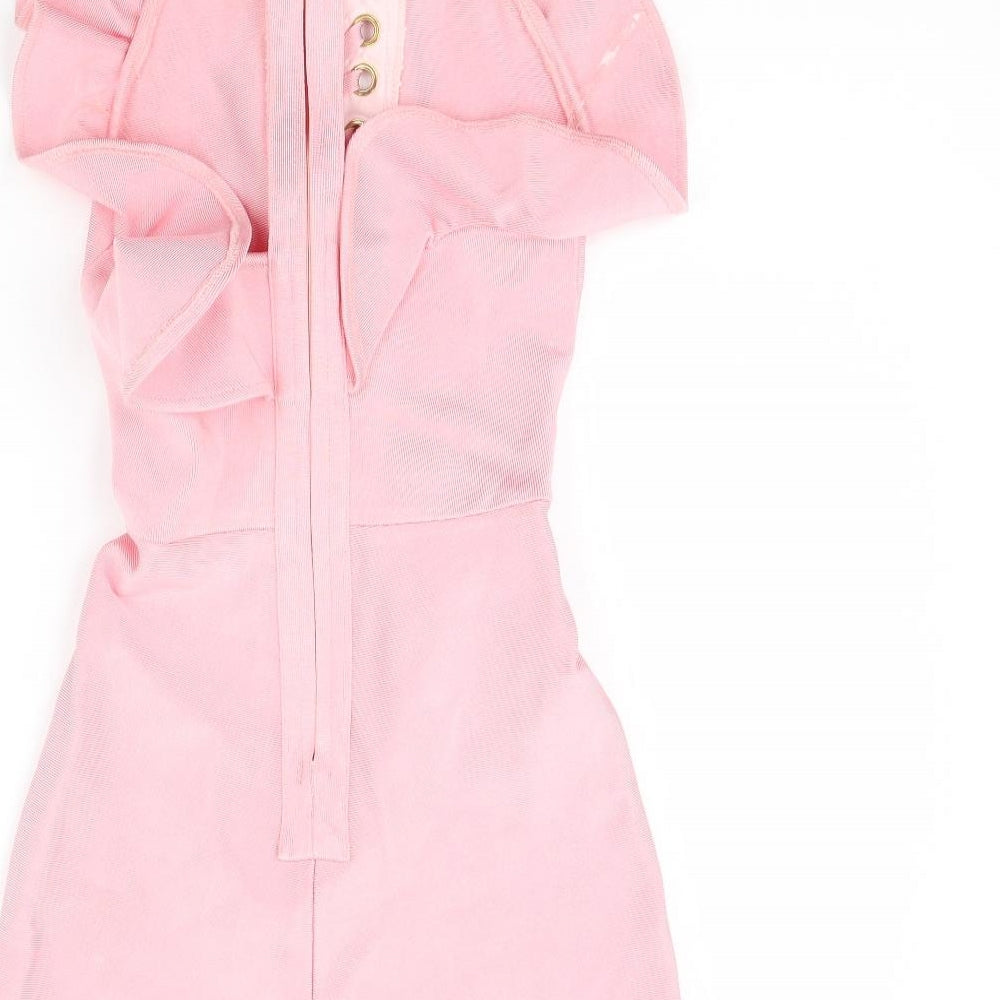 Aike Womens Pink   Playsuit One-Piece Size M L3 in