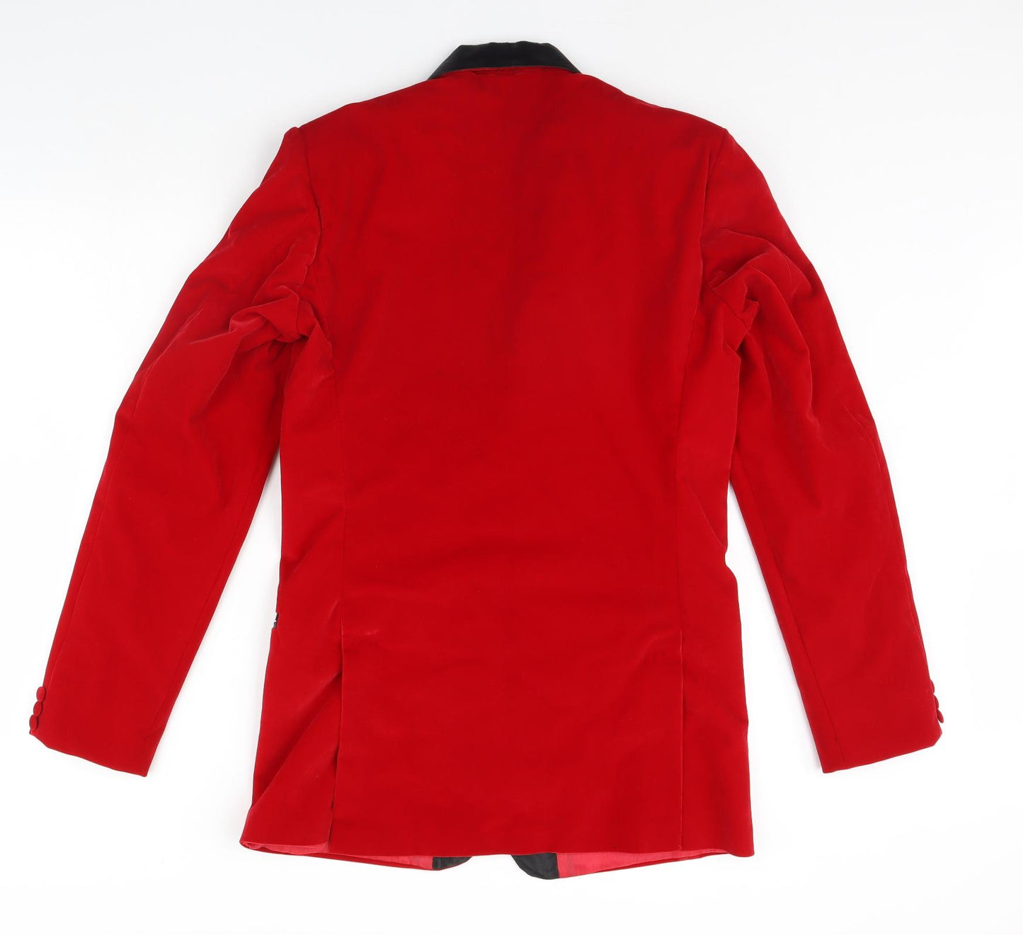 Preworn Mens Red  Velvet Jacket Blazer Size 34  - Shoulder Pads