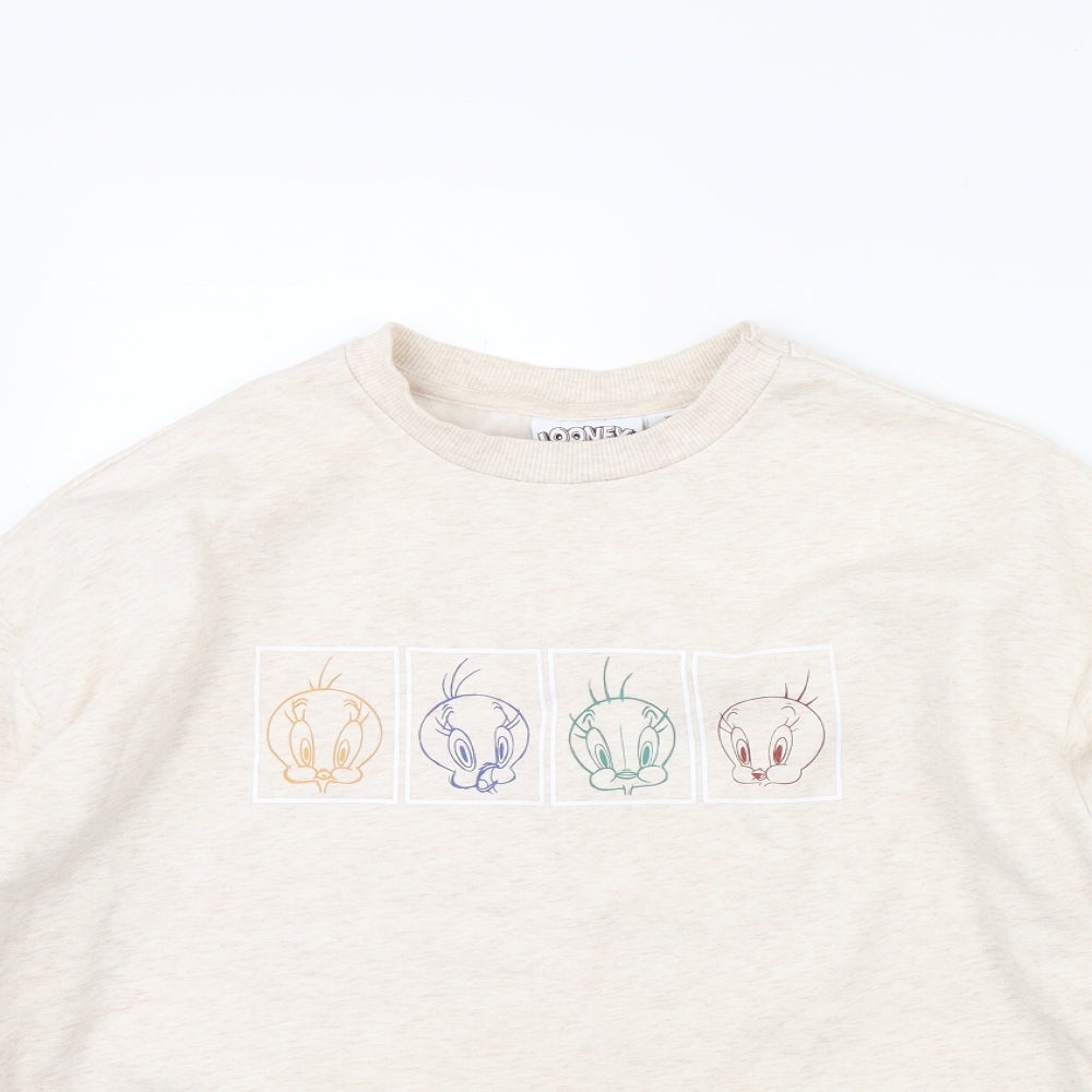 Looney Toons Womens Beige   Pullover Jumper Size XS  - Looney Tunes