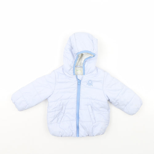 Benneton Boys Blue   Rain Coat Coat Size 9-12 Months