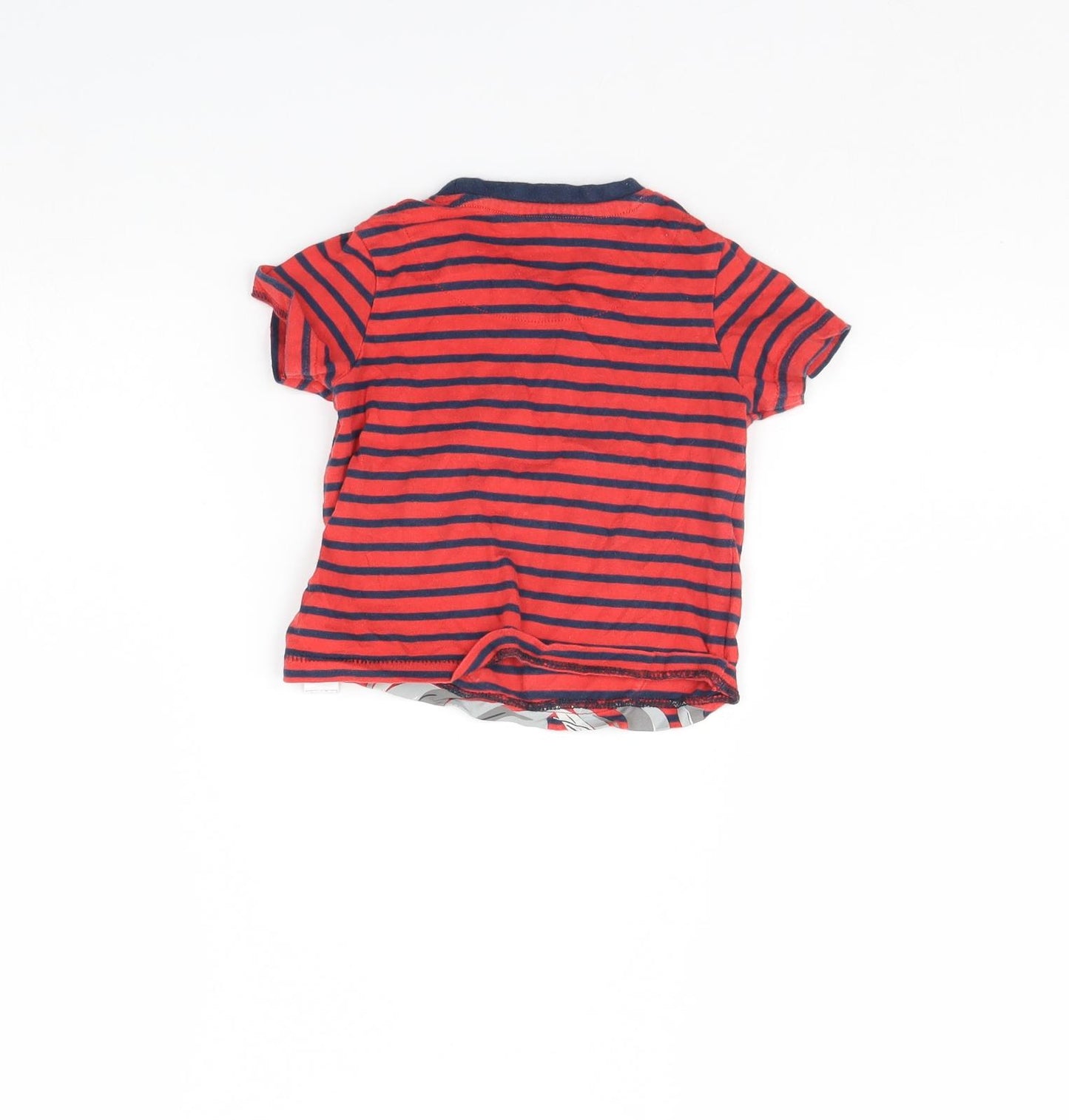 Monsoon Baby Red Striped  Basic T-Shirt Size 12 Months  - Hippo