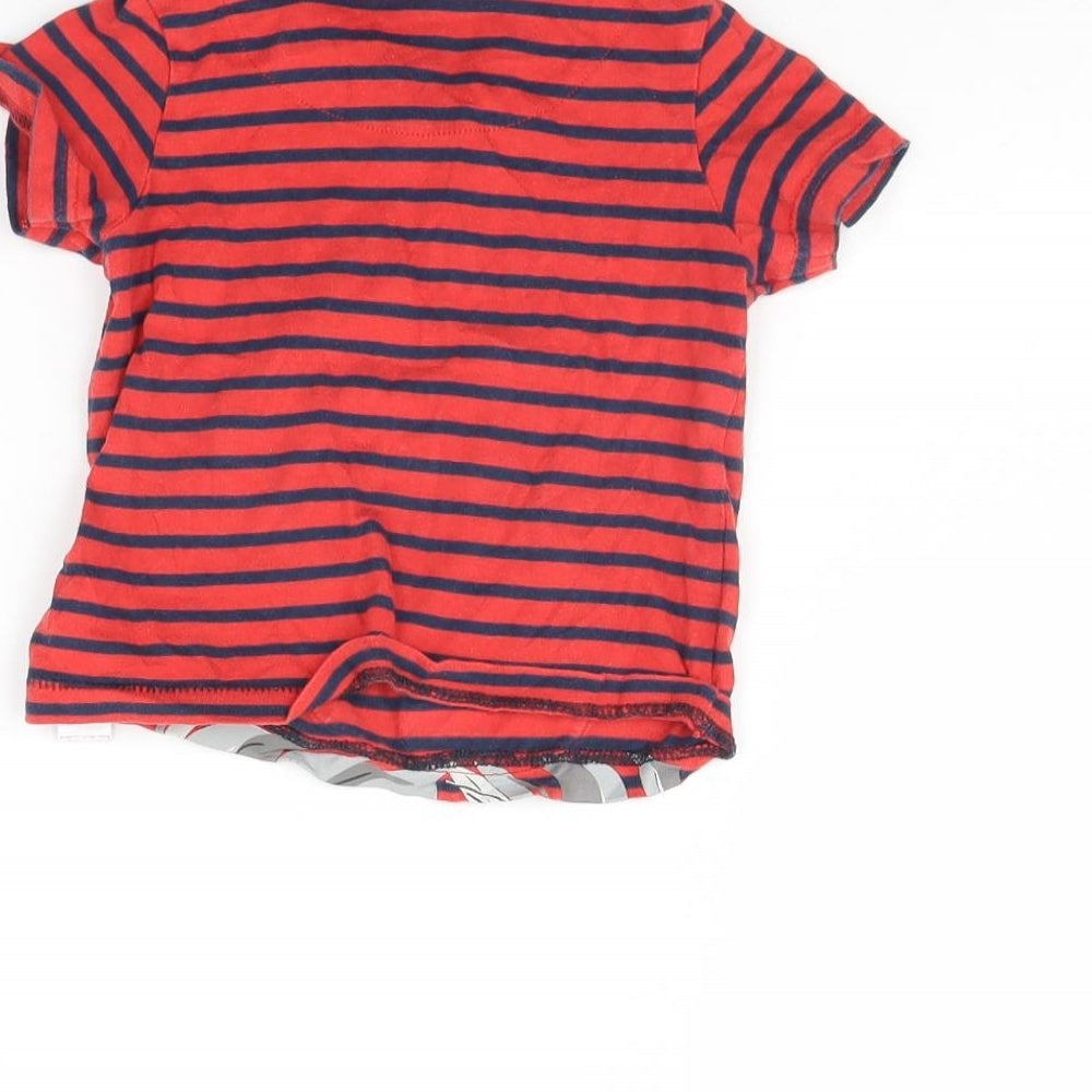 Monsoon Baby Red Striped  Basic T-Shirt Size 12 Months  - Hippo