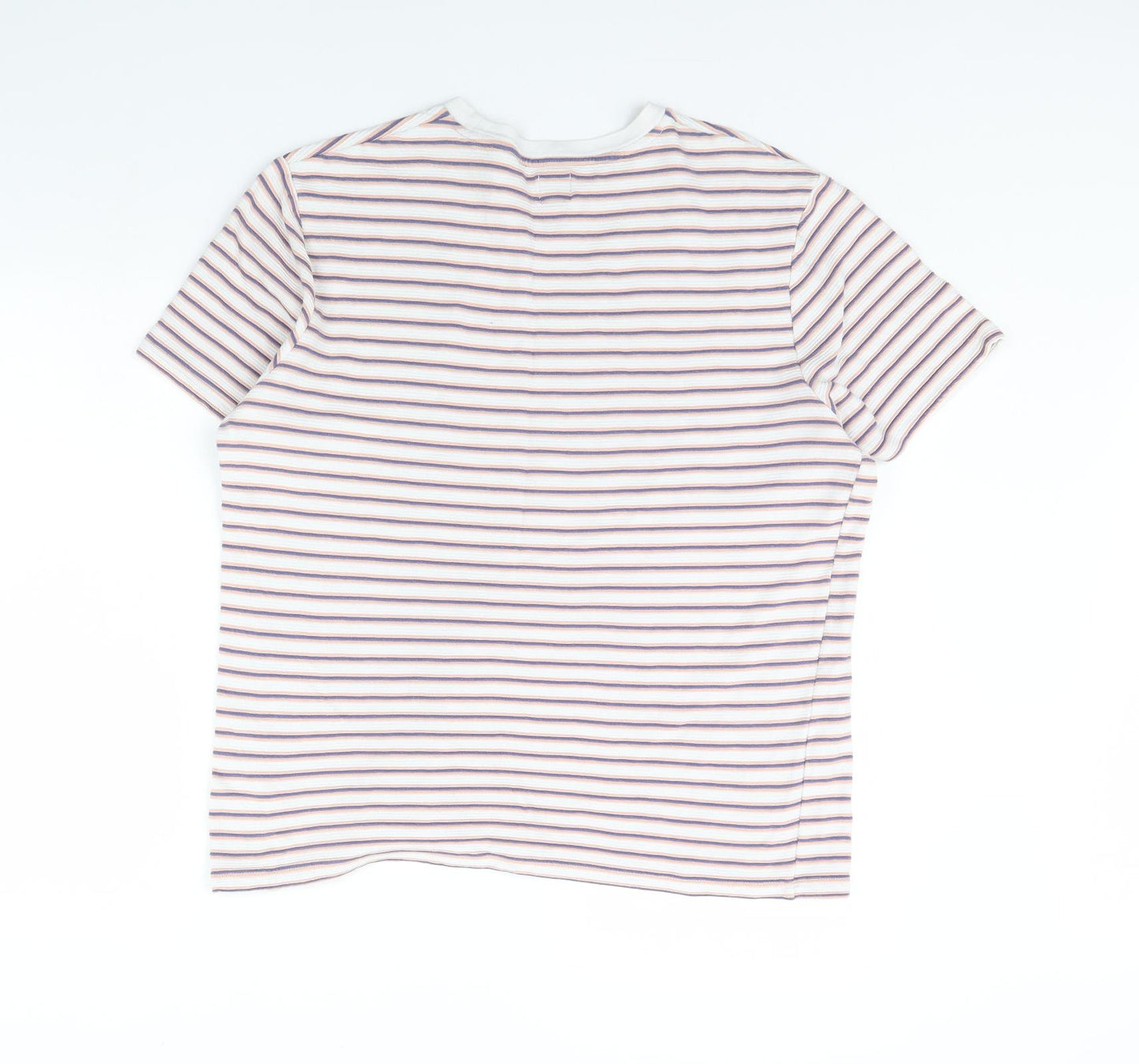 River Island Womens White Striped  Basic T-Shirt Size L