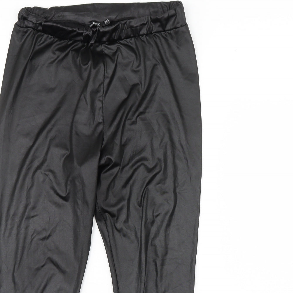 Boohoo Womens Black   Capri Leggings Size 14 L29 in
