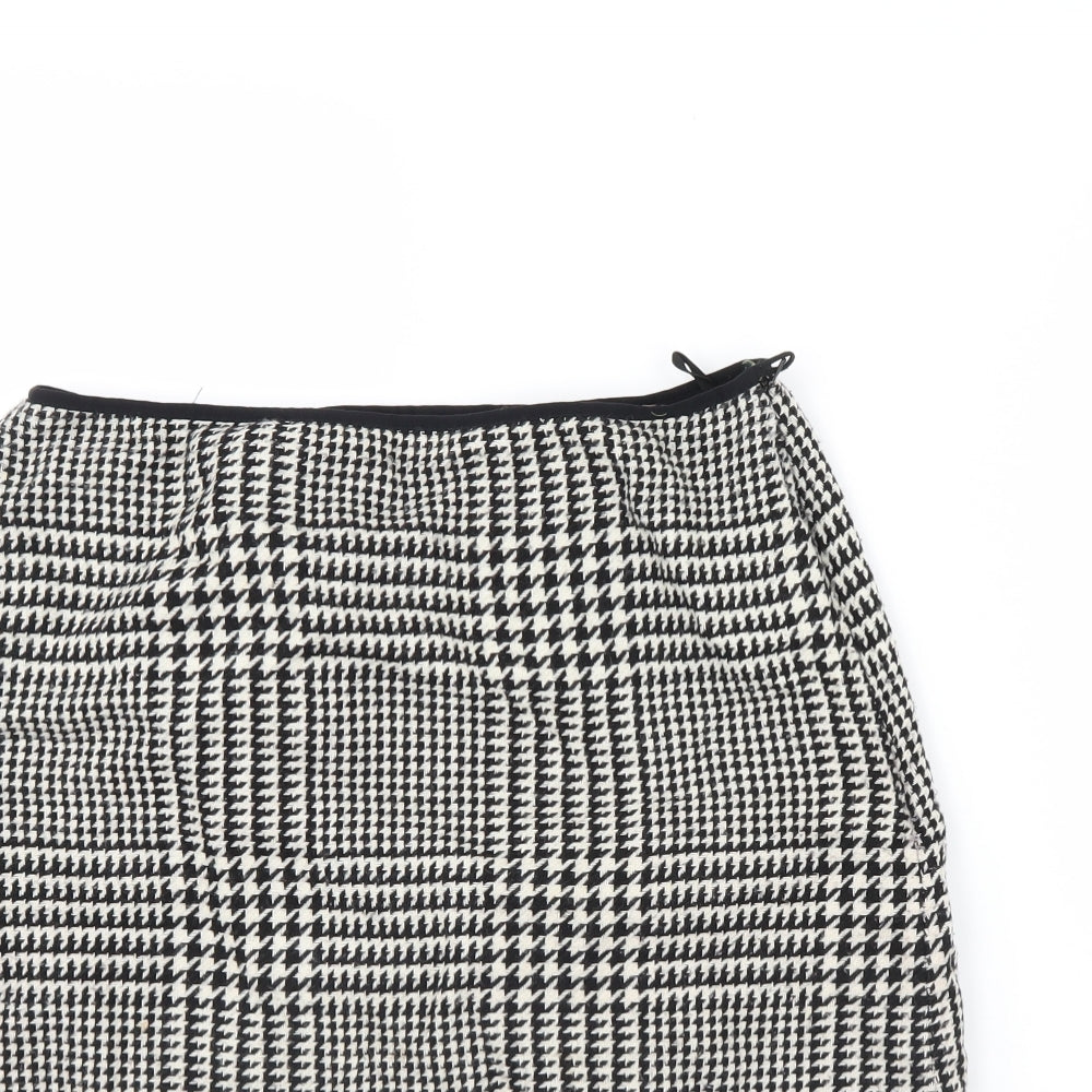 M&S Womens Black Herringbone  Mini Skirt Size 12
