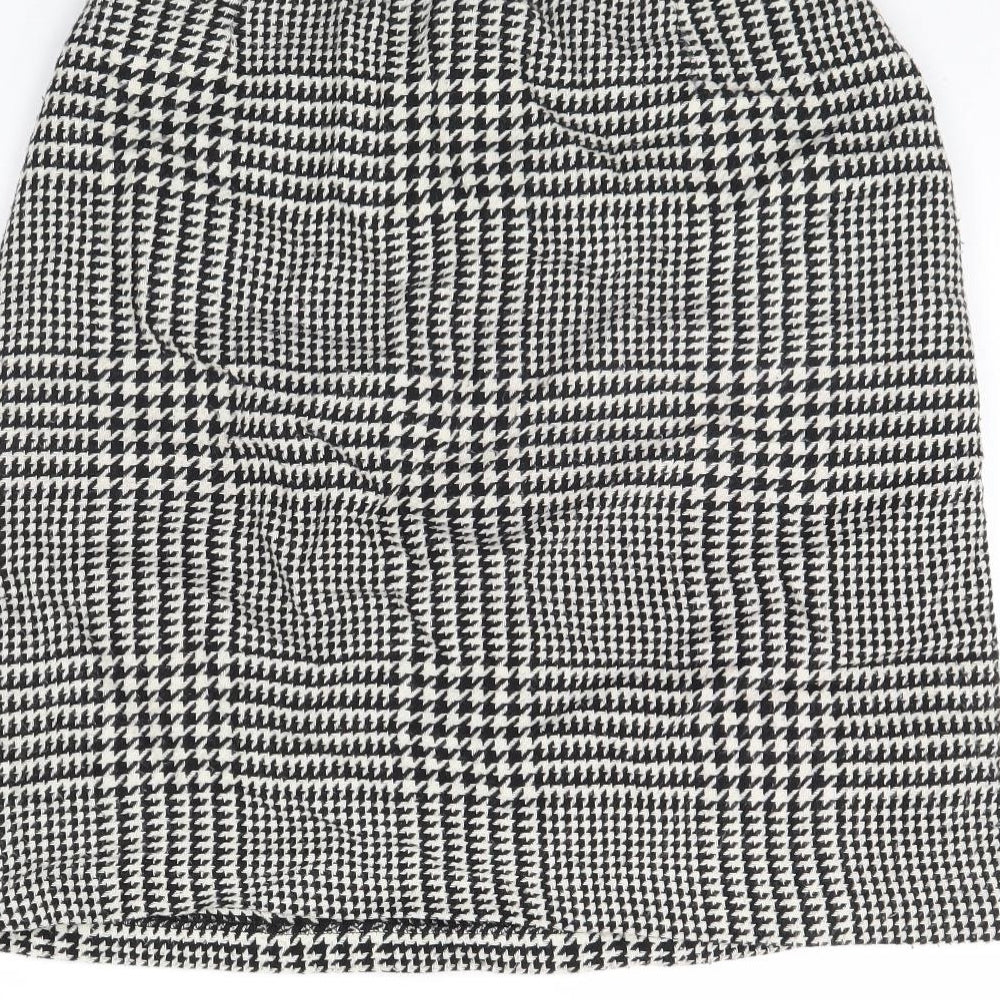 M&S Womens Black Herringbone  Mini Skirt Size 12