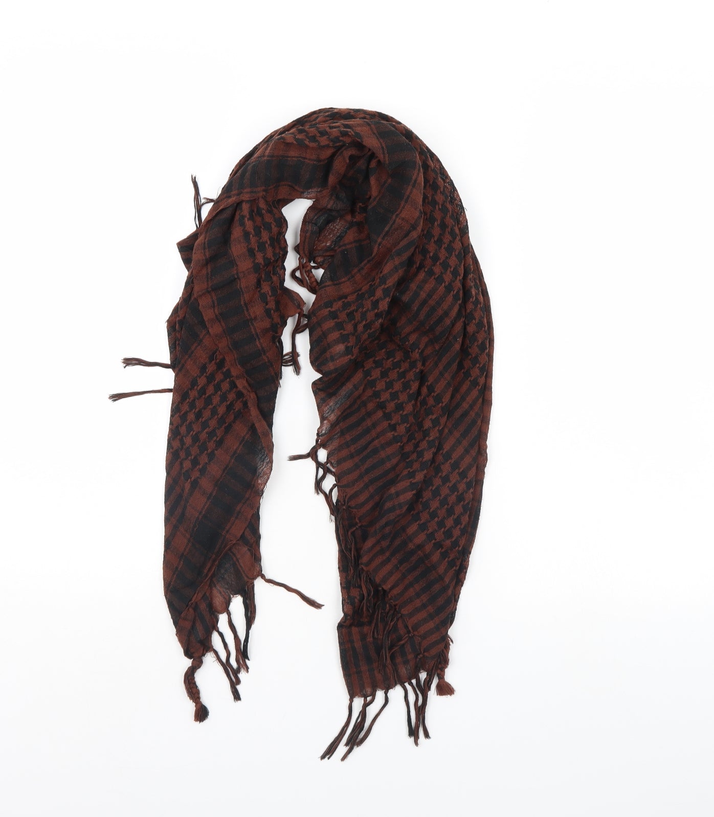 Preworn Womens Brown Herringbone   Scarf