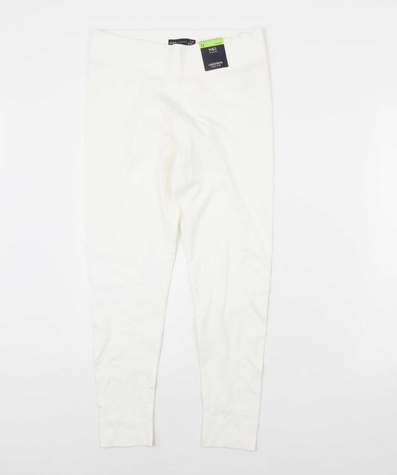 m&s Womens White   Capri Leggings Size 12 L29 in