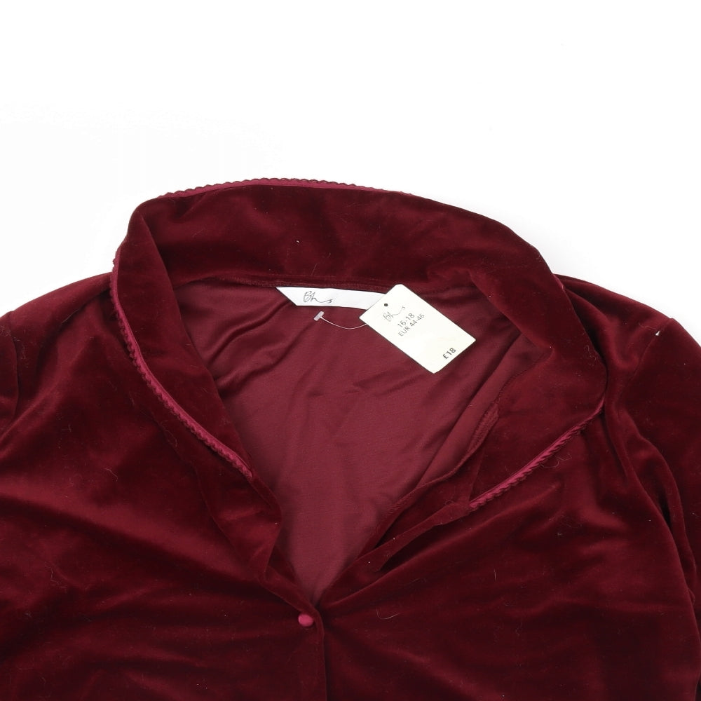 BHS Womens Red Solid  Cami Pyjama Top Size 16