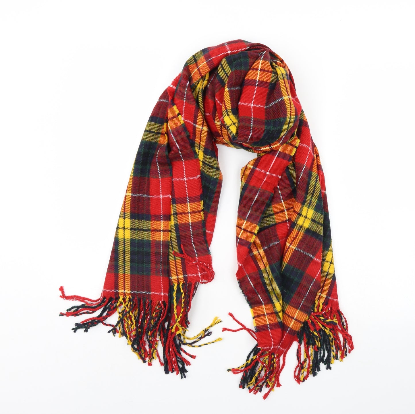 Preworn Womens Red Check   Scarf