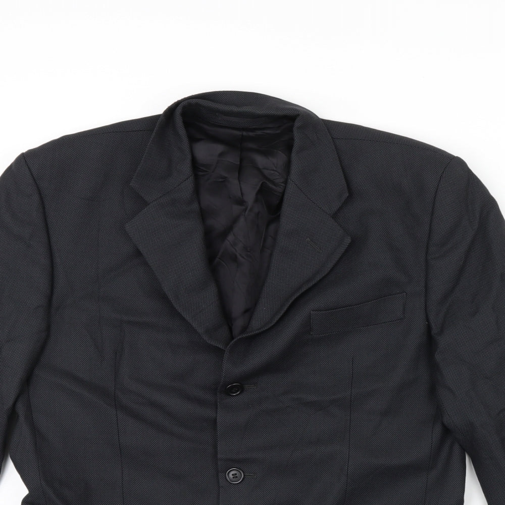 Preworn Mens Black   Jacket Blazer Size 38  - Shoulder Pads